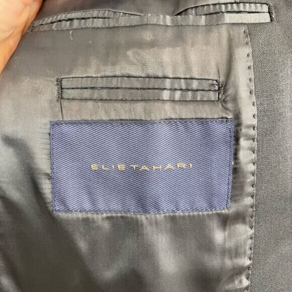 Ellie Tahari Men’s 41L Black Classic Fit Suit Jacket 2 Button Work Chic Formal - Picture 12 of 14